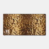 Modern Hammered Brass Custom Monogram Schreibtischunterlage (Vorderseite)