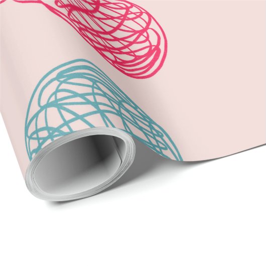 Modern Hand-Drawn Christmas Ornaments Pattern  Geschenkpapier (Rolleneckpunkt)