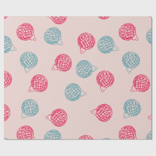 Modern Hand-Drawn Christmas Ornaments Pattern Geschenkpapier (Flach)