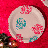 Modern Hand-Drawn Christmas Ornaments Pattern  Pappteller