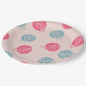 Modern Hand-Drawn Christmas Ornaments Pattern Pappteller (Schrägansicht)