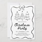 Modern Hand Drawn Christmas Tree Holiday Party Einladung (Vorderseite)