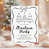 Modern Hand Drawn Christmas Tree Holiday Party Einladung