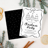 Modern Hand Drawn Christmas Tree Holiday Party Einladung