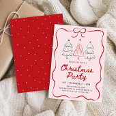Modern Hand Drawn Christmas Tree Holiday Party Einladung