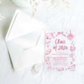 Modern Hand Drawn Class of 2026 Graduation Party Acryleinladungen