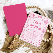 Modern Hand Drawn Class of 2026 Graduation Party Einladung