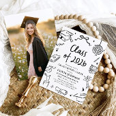 Modern Hand Drawn Class of 2026 Graduation Party Einladung