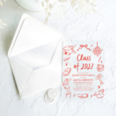 Modern Hand Drawn Class of 2027 Graduation Party Acryleinladungen