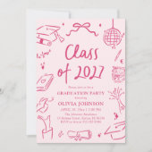 Modern Hand Drawn Class of 2027 Graduation Party Einladung (Vorderseite)