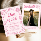 Modern Hand Drawn Class of 2027 Graduation Party Einladung