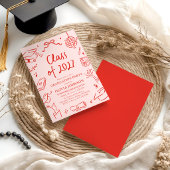 Modern Hand Drawn Class of 2027 Graduation Party Einladung