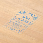 Modern Hand Drawn Class of 2028 Graduation Party Acryleinladungen (Ablage )