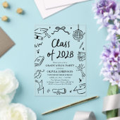 Modern Hand Drawn Class of 2028 Graduation Party Acryleinladungen (In Situ (Hochzeit))