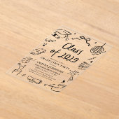 Modern Hand Drawn Class of 2029 Graduation Party Acryleinladungen (Ablage )