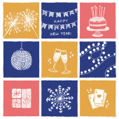 Modern Hand-Drawn Colorful New Year Elements 2026 Geschenkpapier