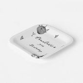 Modern Hand Drawn disco ball 30th Birthday Pappteller (Gewinkelt)