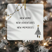 Modern Hand-Drawn First Christmas in New Home Keramikornament