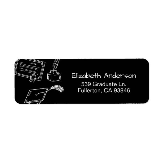 Modern Hand Drawn Graduation Invitation Return  (Vorne)