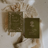 Modern Hand Drawn Grasslands Floral Garden Wedding Einladung