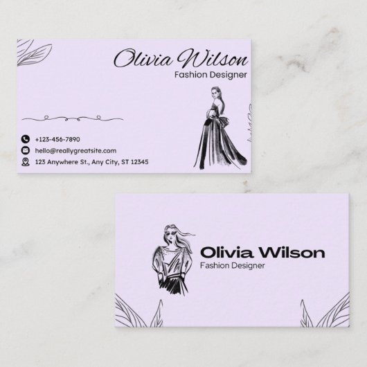 Modern Hand-Drawn Icon Business Card Visitenkarte (Vorne/Hinten)