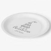 Modern Hand Drawn New Years Eve Party Paper Plate Pappteller (Schrägansicht)