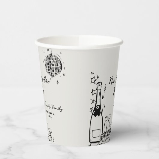 Modern Hand Drawn New Year's Eve Party Pappbecher (Links)