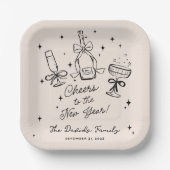 Modern Hand Drawn New Year's Eve Party  Pappteller (Vorderseite)