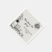 Modern Hand Drawn New Year's Eve Party Serviette (Ecke)