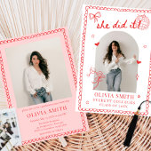 Modern Hand Drawn Photo Graduation Party Einladung