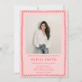 Modern Hand Drawn Photo Graduation Party Einladung (Rückseite)