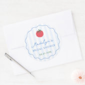Modern Hand-Drawn Tomato Bridal Shower Favor Runder Aufkleber (Umschlag)