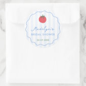 Modern Hand-Drawn Tomato Bridal Shower Favor Runder Aufkleber (Tasche)
