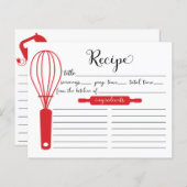 Modern Hand Letted Red Whisk Recipe Card (Vorne/Hinten)