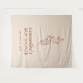 Modern Hand Letter Baby Shower Botanical Backdrop Wandteppich (Vorderseite (Horizontal))