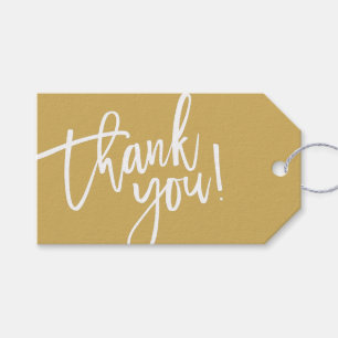 MODERN HAND LETTERED danke Ihnen goldweiß schreibe Geschenkanhänger