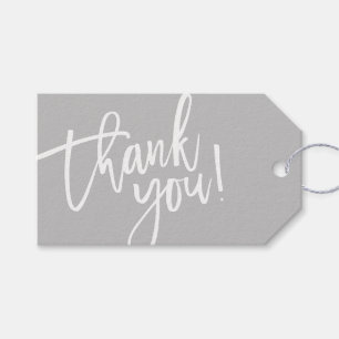 MODERN HAND LETTERED danke Ihnen grauweißes Schrei Geschenkanhänger