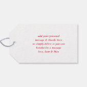 MODERN HAND LETTERED danke Ihnen rot weiß schriftl Geschenkanhänger (Rückseite Horizontal)