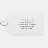 MODERN HAND LETTERED danke Ihnen Schwarz-weißes Sc Geschenkanhänger (Rückseite Horizontal)