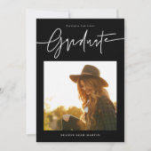 Modern Hand Lettered Graduation Announcement Card  Einladung (Vorderseite)