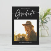 Modern Hand Lettered Graduation Announcement Card  Einladung (Stehend Vorderseite)