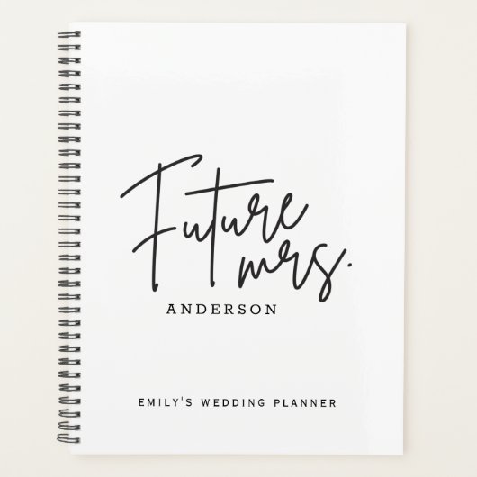 Modern Hand Script Future Mrs. Wedding Planer (Vorderseite)
