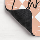 Modern handgemalt Diamantmuster Rosa Weiß Mousepad (Ecke)