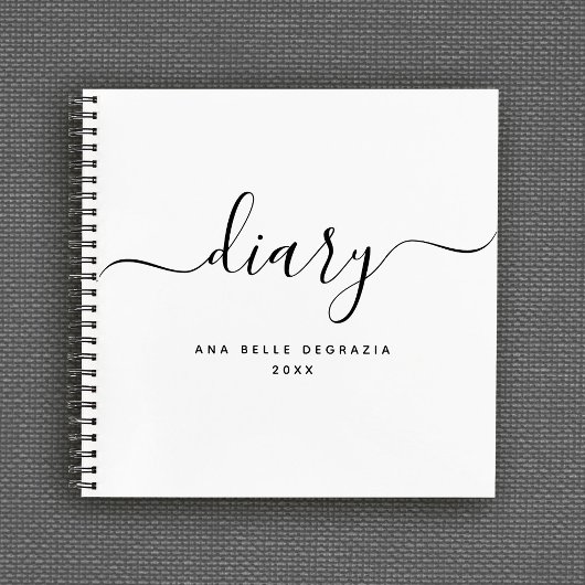Modern handgeschriebenes Personalisiertes Tagebuch Notizblock