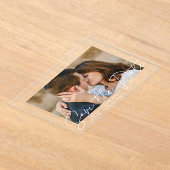 Modern handgeschriebenes White Script Save the Dat Acryleinladungen (Ablage )