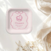 Modern handgezeichneter Bow Pink Girl Geburtstag