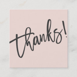 MODERN HANDLETTERED dank trendrosa schwarz Quadratische Visitenkarte