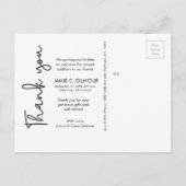 Modern Handlettering Script Baby Photo shower Postkarte (Rückseite)