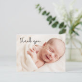 Modern Handlettering Script Baby Photo shower Postkarte (Stehend Vorderseite)