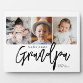 Modern Handlettering World's Best Grandpa Photos Fotoplatte (Vorderseite)